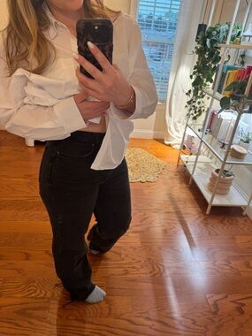 TRF Zara Black WIDE LEG High-Rise Jeans